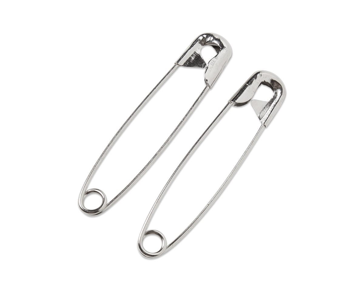 Safety Pins - #2 Medium Steel, 1/pk 100pks/Cs